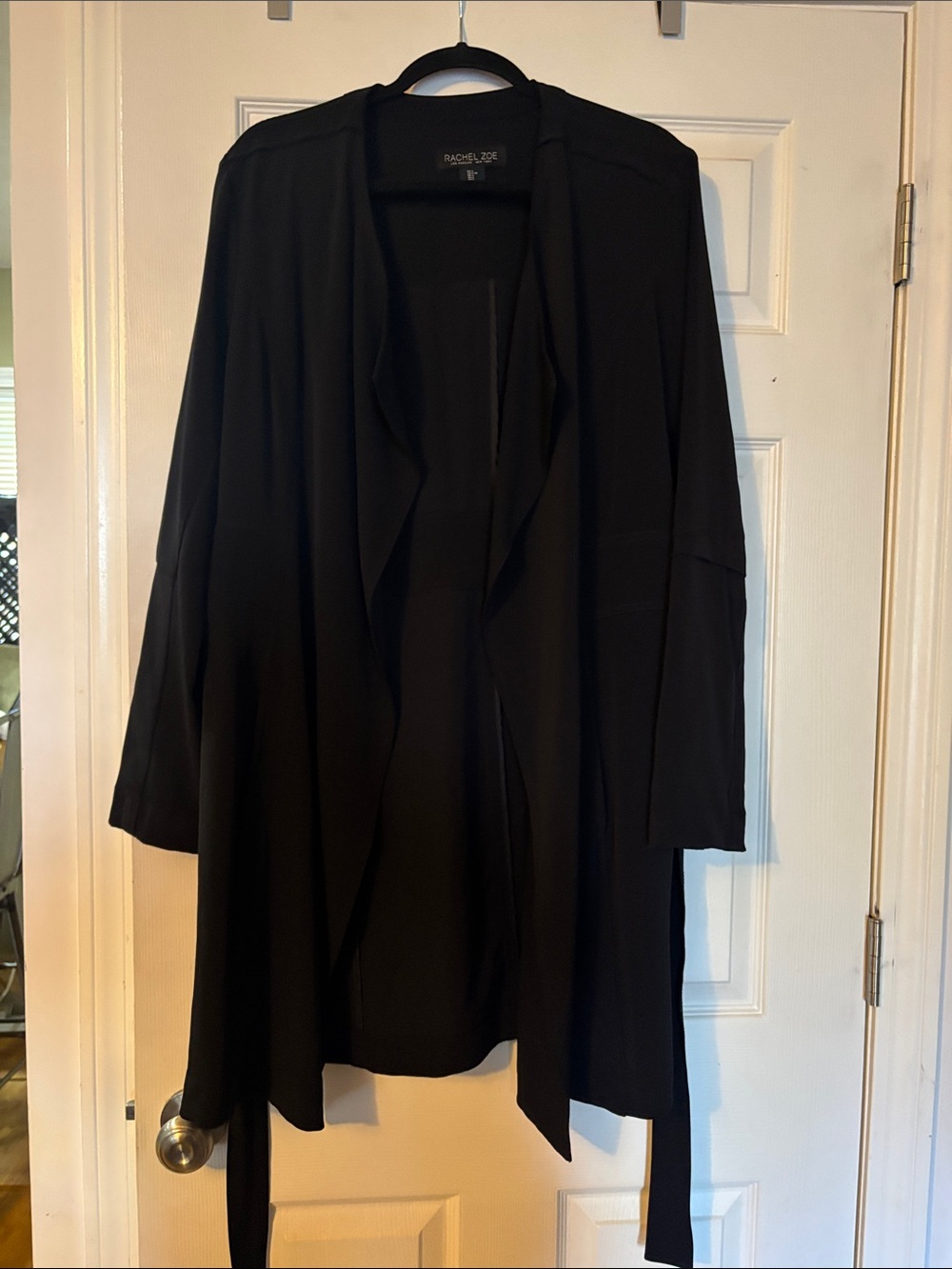 Rachel Zoe Black Draped Open-Front jacket